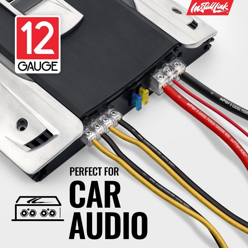 Install Link 12 AWG Gauge Speaker Wire Cable (30 Feet) Stereo, Car or Home Theater, CCA - Image 3